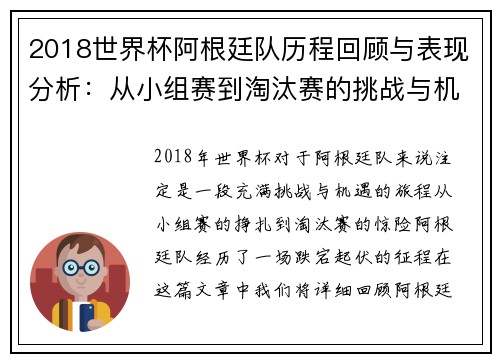 2018世界杯阿根廷队历程回顾与表现分析：从小组赛到淘汰赛的挑战与机遇